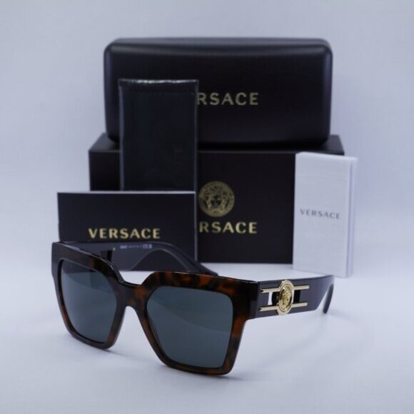 🕶️ New Versace VE4458 542987 Sunglasses - Havana Frame, Dark Grey Lenses - Picture 11 of 11